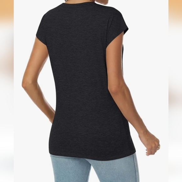 Everyday V-Neck Short Sleeve Tee - Black - Picture 7 of 9